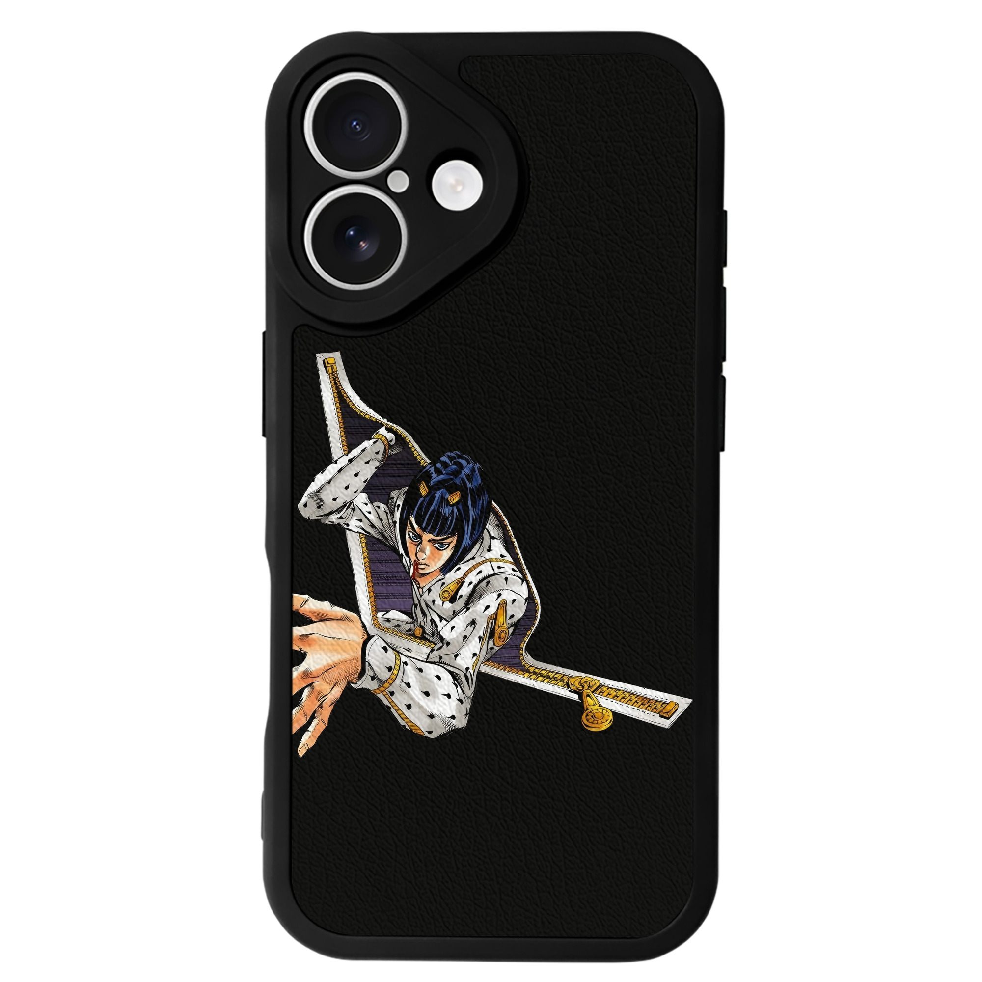 （画像用） ジョジョの奇妙な冒険 ブローノ?ブチャラティ JoJo's Bizarre Adventure Bruno Bucciarati 【iPhone 16シリーズ対応】シリコンスマホケース（レザー調） 材質：シリコン